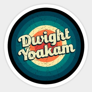 Graphic Dwight Name Retro Vintage Circle Sticker